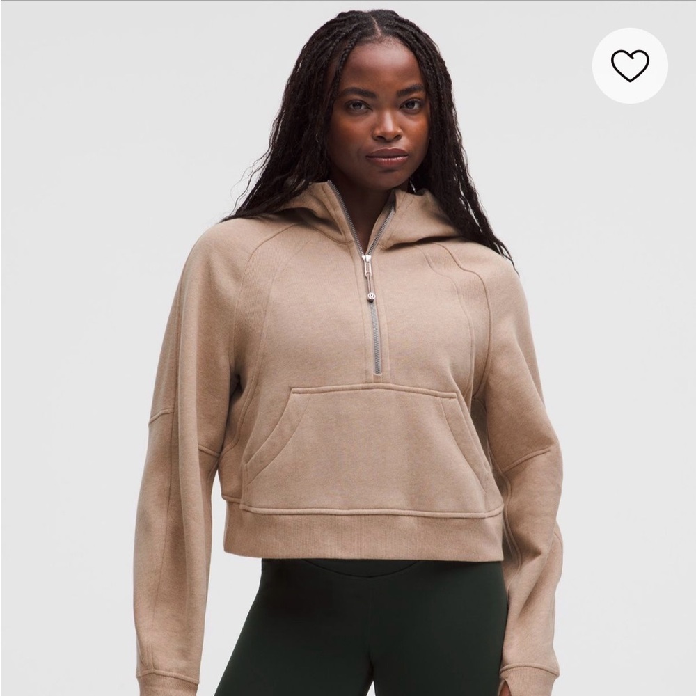 Lululemon Half Zip Scuba Hoodie - heathered nutmeg, XL/XXL